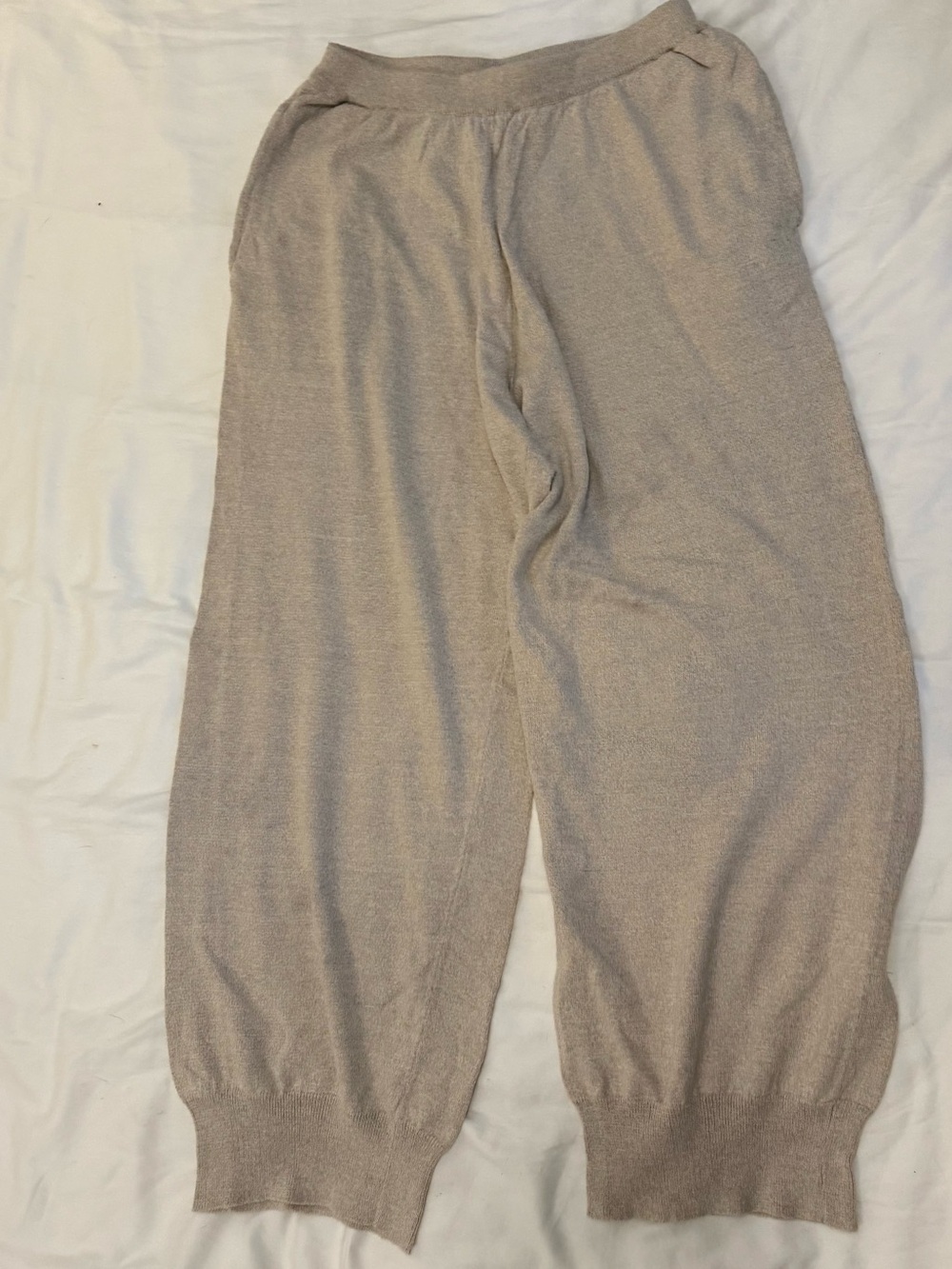 Vintage Kids Knit Jogger Pants in Light Taupe